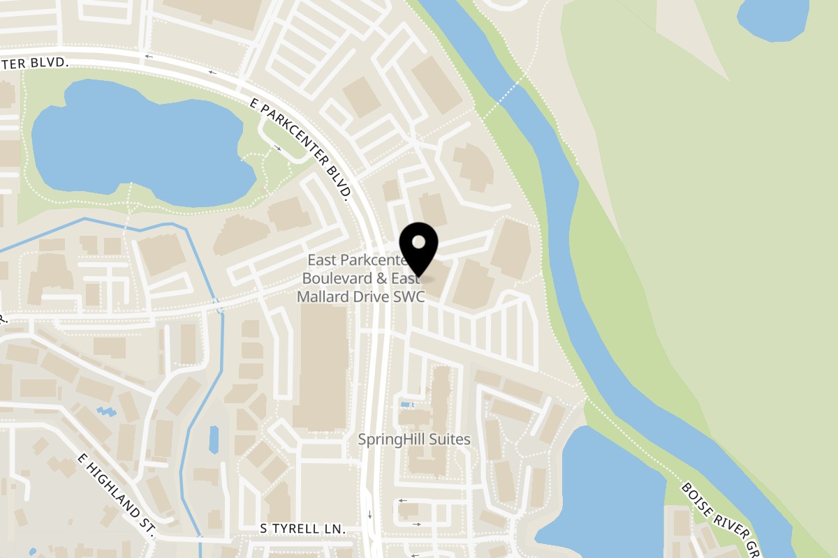 Map showing the location of The Grove by Lemon Tree Co on 404 E Parkcenter Blvd Suite 250 in Boise
